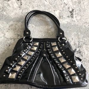 Black and silver purse